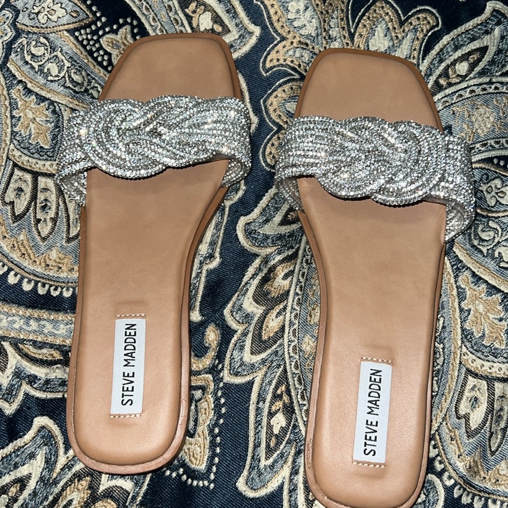 Beaded Slide Sandals- by Steve Madden